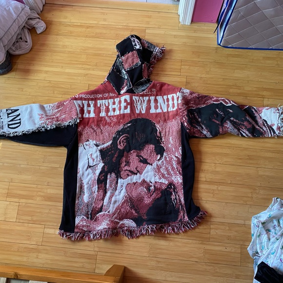 NEW 😍 HANDMADE Cottagecore Oversized Blanket Hoodie Sweatshirt Vintage Upcycled - Picture 13 of 13